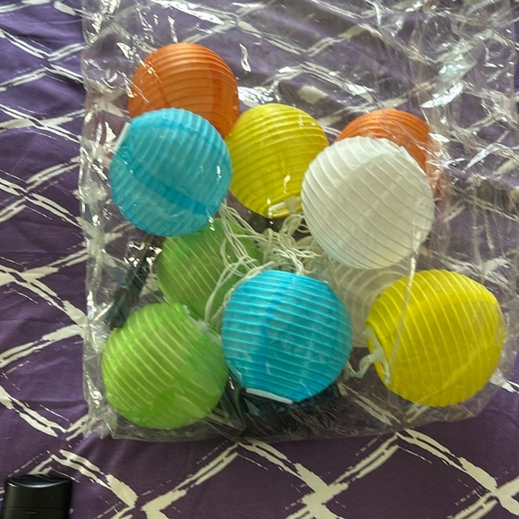 LumaBase Colorful Lantern Set Solar Nylon String Set NWOT - Picture 1 of 4